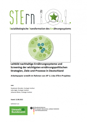 Leitbild nachhaltige Ernährungssysteme und Screening der wichtigsten ernährungspolitischen Strategien, Ziele und Prozesse in Deutschland